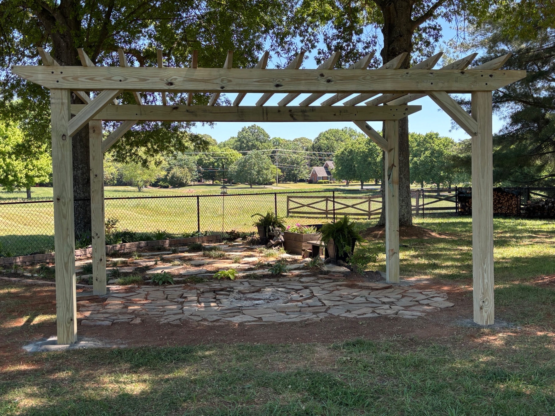 Outdoor Pergola Build — after